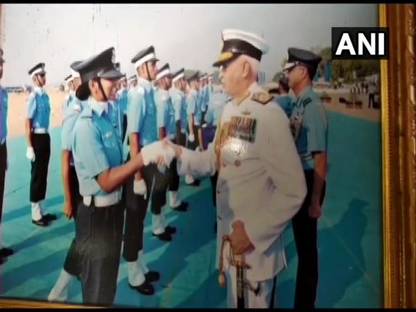 A portrait from Flight Lieutenant Shivangi Singh's residence in Varanasi. (Photo/ANI)