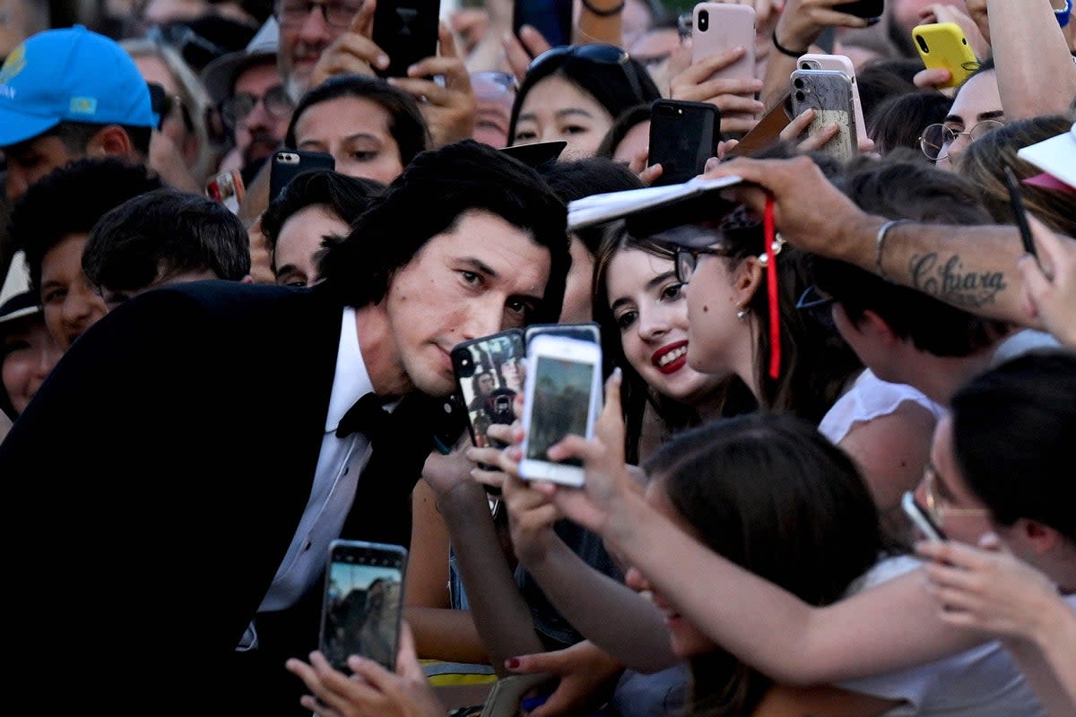 Adam Driver arrives for the screening of White Noise (AFP via Getty Images)