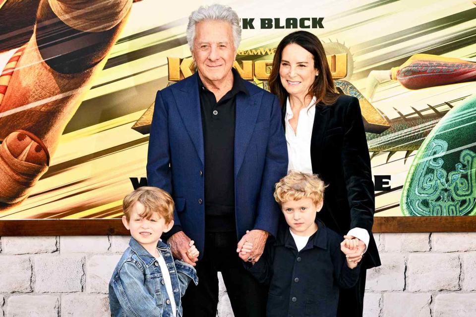 <p>Michael Buckner/Variety/Getty</p> Dustin Hoffman with two of his grandsons