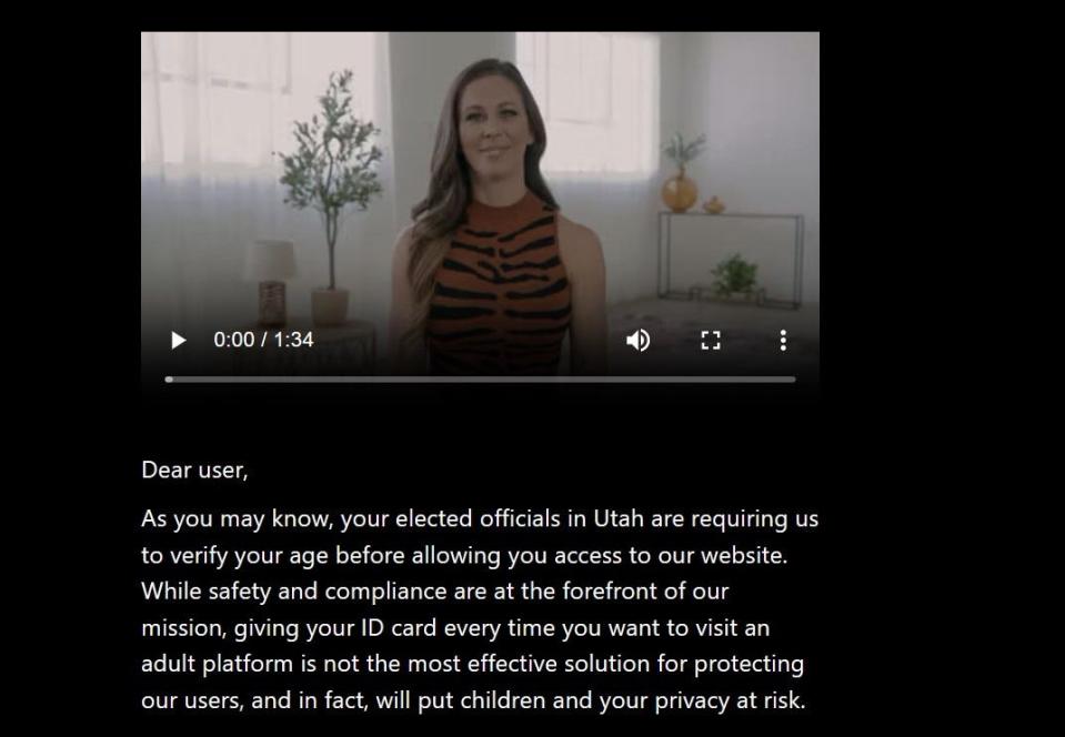 Pornhub, one of the world's most-visited adult websites, is blocking Utah, citing concerns with an age verification law set to go into effect this week.