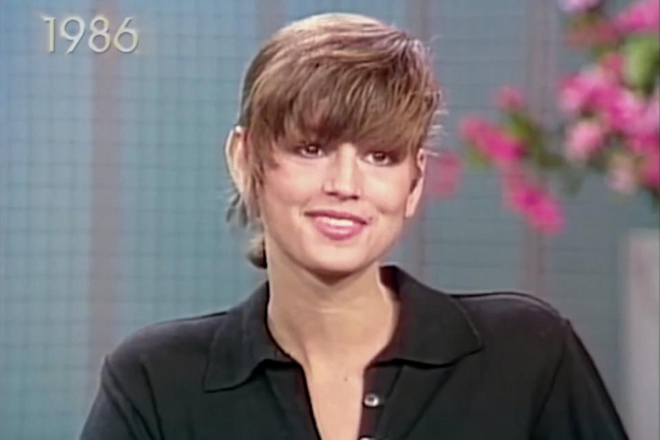 Cindy Crawford appearing on the Oprah Winfrey show in 1986 (Apple TV+)