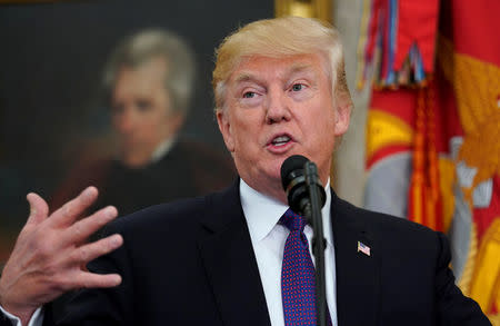 U.S. President Donald Trump speaks about tax legislation at the White House in Washington, U.S., November 27, 2017. REUTERS/Kevin Lamarque