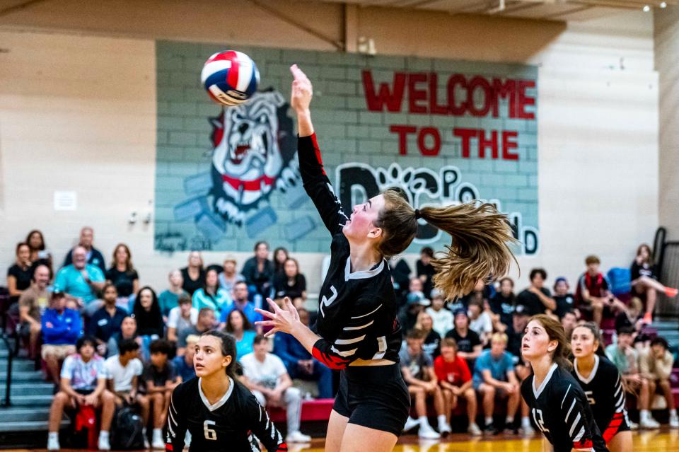 Old Rochester's Ella Soutter goes up the kill.