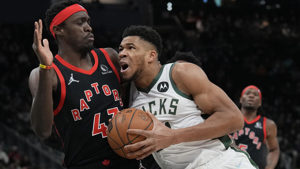 Giannis Antetokounmpo doesn't ever see himself playing for the Raptors. (Photo by Patrick McDermott/Getty Images)