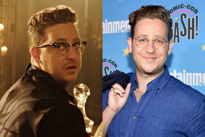 A split featuring Trevor Einhorn as Josh Hoberman in The Magicians and Trevor Einhorn in 2019.