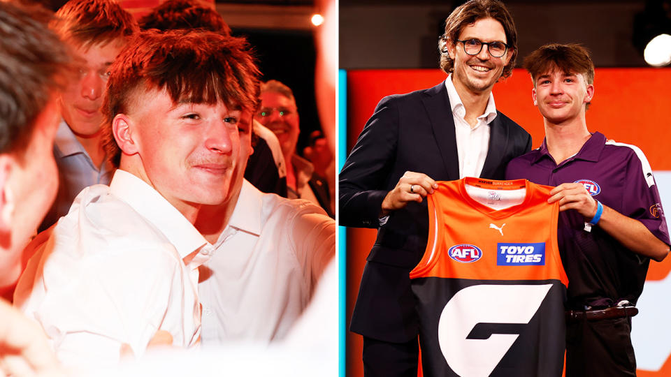 Phoenix Gothard and Phil Davis, pictured here with his GWS jumper.