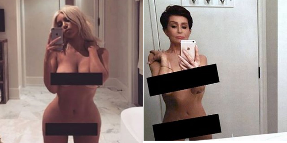 Sharon previously copied one of Kim’s nude pics. Copyright: [Instagram]