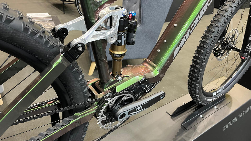 Close up of Nicolai Saturn Swift 14 bike at Eurobike show