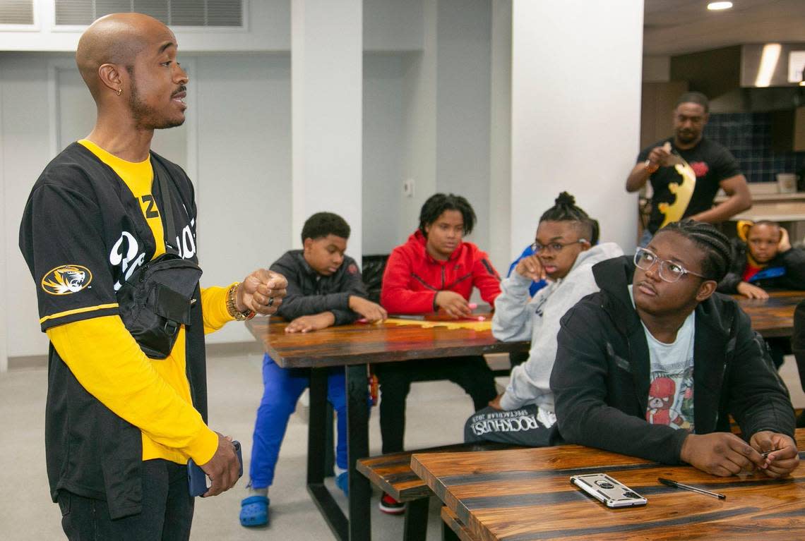 Montel Evans, principal of Thomas Hart Benton Elementary in Independence, spoke to a meeting of High Aspirations in March. High Aspirations is a faith-based program, which focuses on young African American males, ages 8 to 18.