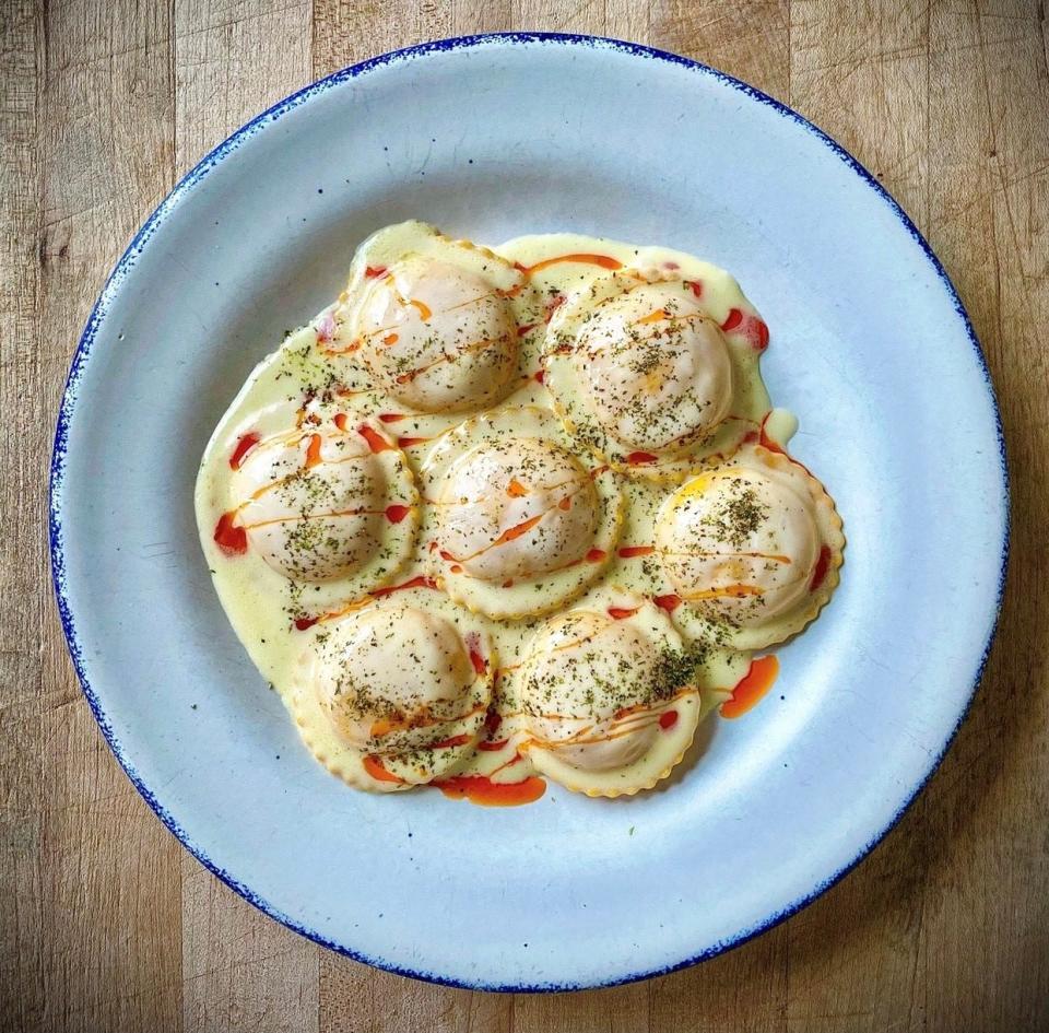 Paradiso ravioli at Osteria Crescendo in Westwood