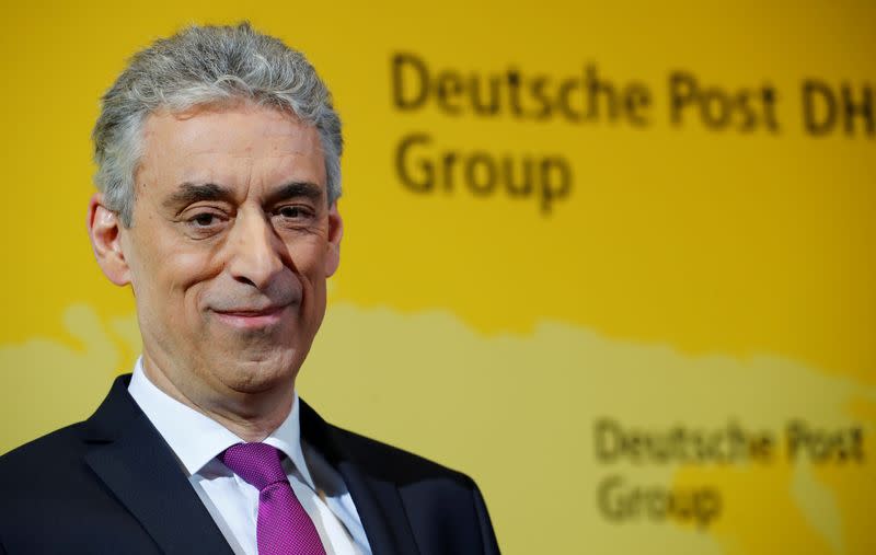 DHL CEO Appel at the annual news conference of the German postal and logistic group in Troisdorf