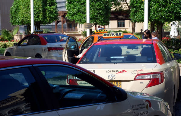 <p>Taxis queue up to pick up passengers in Dubai. (Photo: Donna.M.Bee.Photography)</p>