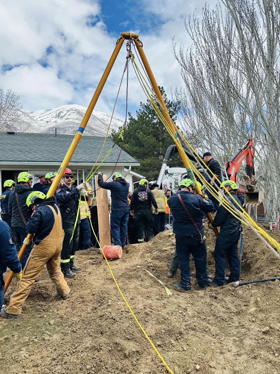 Just after 1 p.m. on March 26, 2024, officials with the American Fork Police Department were dispatched to a reported trench collapse that partially buried one man. The man was taken to the hospital after he was rescued from the trench. (Courtesy: American Fork Fire & Rescue)