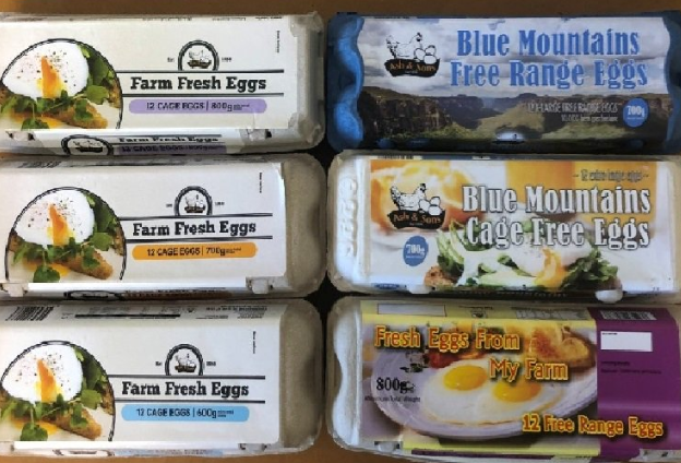 Ash and Sons Eggs is recalling a number of products (pictured) over fears of salmonella contamination. Source: Food Standards Australia New Zealand