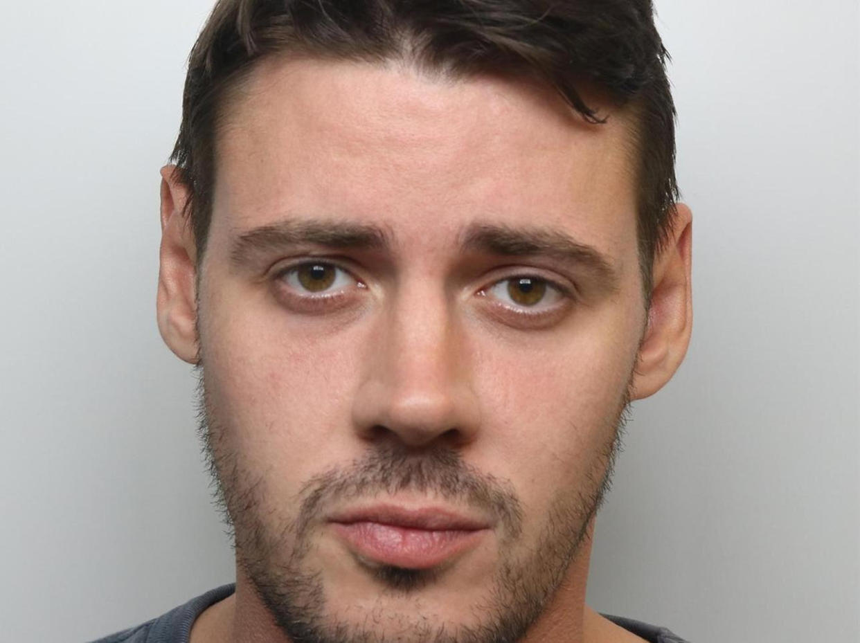 Nathan Riding-Brown was jailed for 23 months for assaulting his partner at her home. (SWNS)