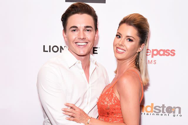 <p>Presley Ann/Patrick McMullan/Getty</p> Jesse McCartney and wife Katie Peterson in West Hollywood in July 2018