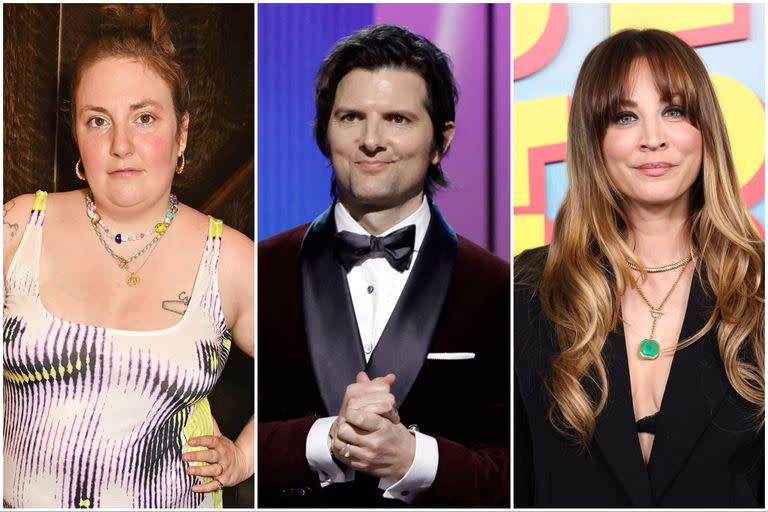 Lena Dunham,  Adam Scott y Kayley Cuoco, tres famosos que colaboran para la huelga de los guionistas y actores