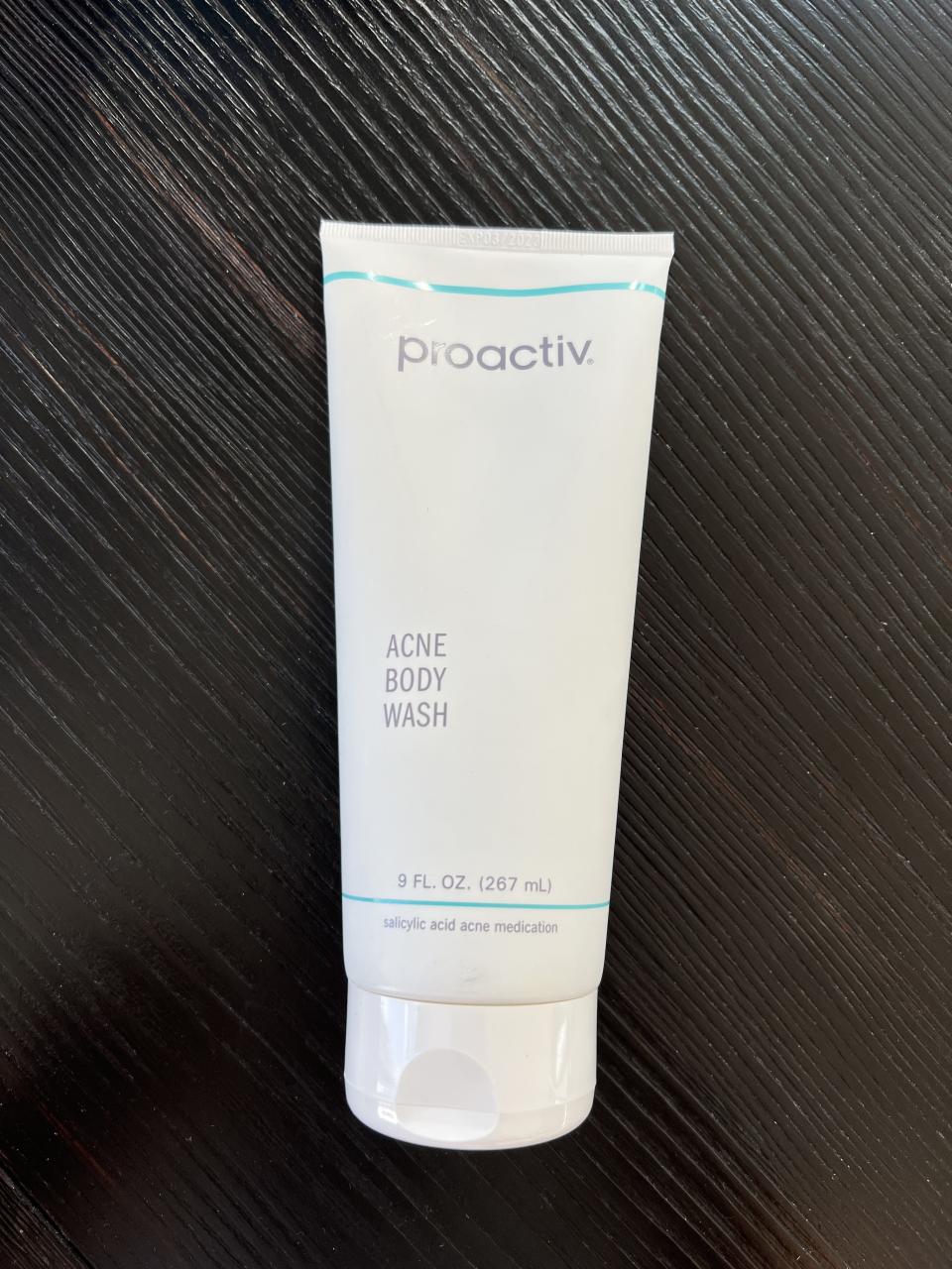 a bottle of the proactiv acne body wash