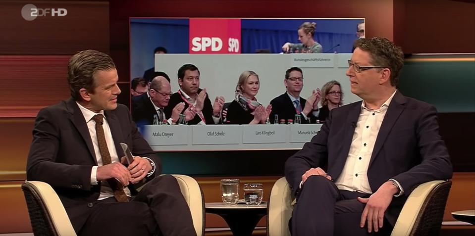 Markus Lanz befragte Thorsten Schäfer-Gümbel zur Stimmung in der SPD. (Bild: Screenshot ZDF)