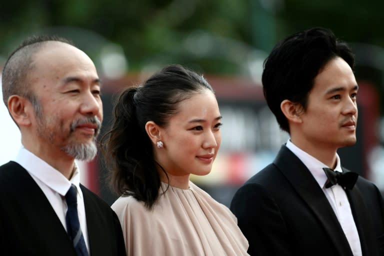 Joining Tsukamoto for a Venice screening which drew prolonged applause were Yu Aoi, who as a peasant girl makes her feelings known for the hero, and "The Last Samurai" actor Sosuke Ikematsu