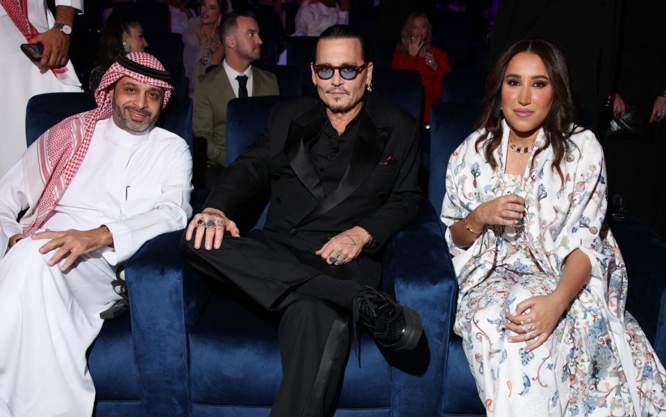 Johnny Depp and Chairwoman of the Red Sea International Film Festival, Jomana Alrashid