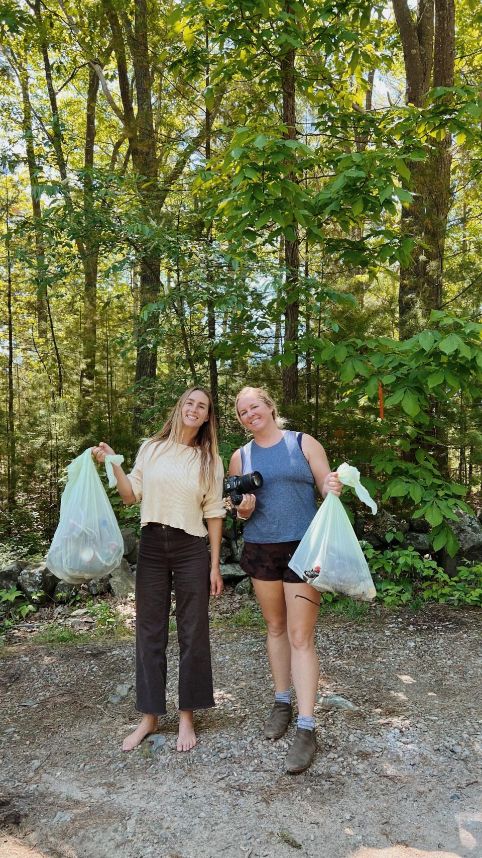 Professional surfer Anna Gudauskus and internationally recognized surf photographer Sarah Lee in York, Maine. The two are heading beach clean-up efforts along the east coast and will stop at Tybee Island June 14,