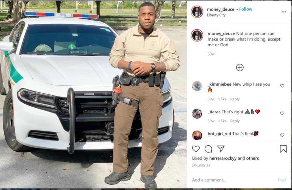 Miami-Dade Police Officer Rod Flowers, as seen on his Instagram account, was arrested by federal agents on Oct. 29, 2020.