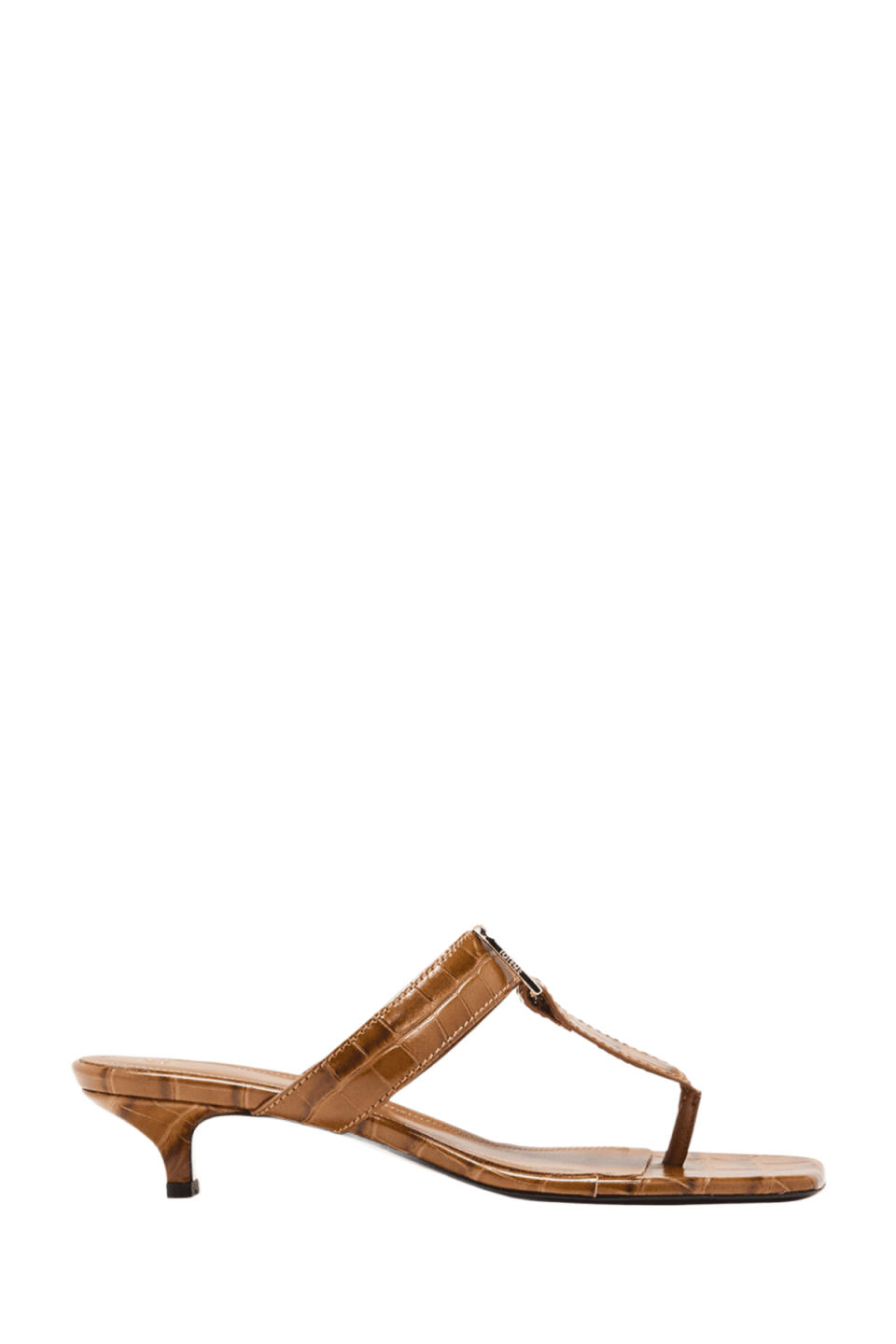 Toteme Belted Croco Kitten-Heel Thong Sandals