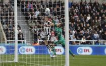 Britain Football Soccer - Newcastle United v Preston North End - Sky Bet Championship - St James' Park - 24/4/17 Newcastle's Aleksander Mitrovic in action with Preston's Chris Maxwell Mandatory Credit: Action Images / Lee Smith Livepic