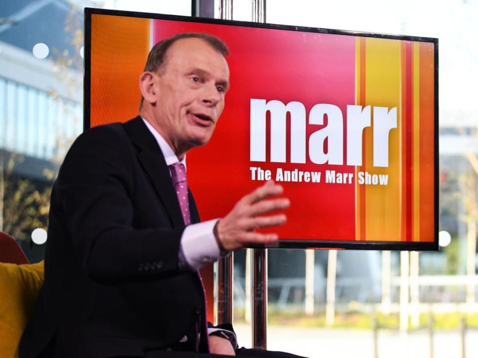 Marr in full flight on his Sunday morning show in 2019 (Getty)