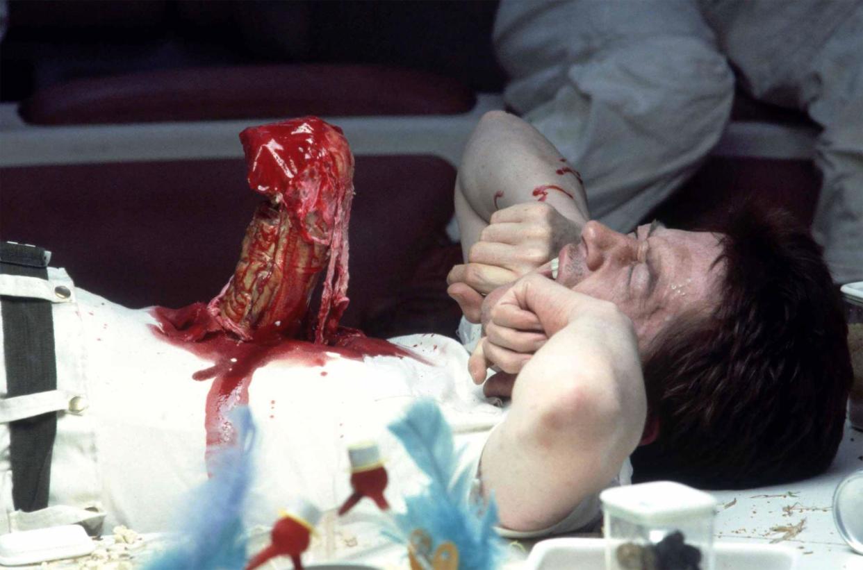 John Hurt's explosive chest became one of Alien's shocking highlights. (20th Century Studios/Alamy)