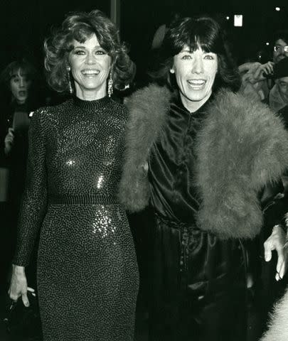 <p>Ron Galella/Ron Galella Collection via Getty Images</p> Lily Tomlin attending the premiere of "9 to 5" on December 14, 1980 at the Sutton Theater in New York City.