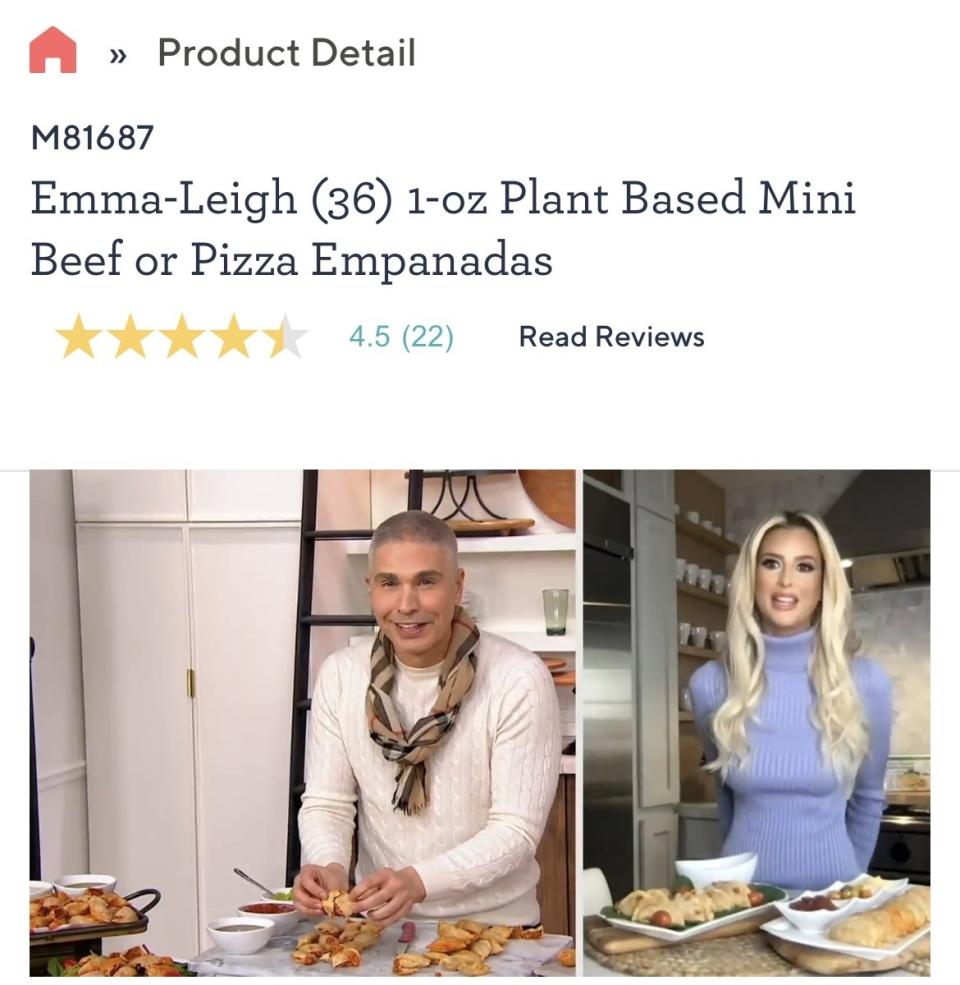 The empanadas on QVC's website