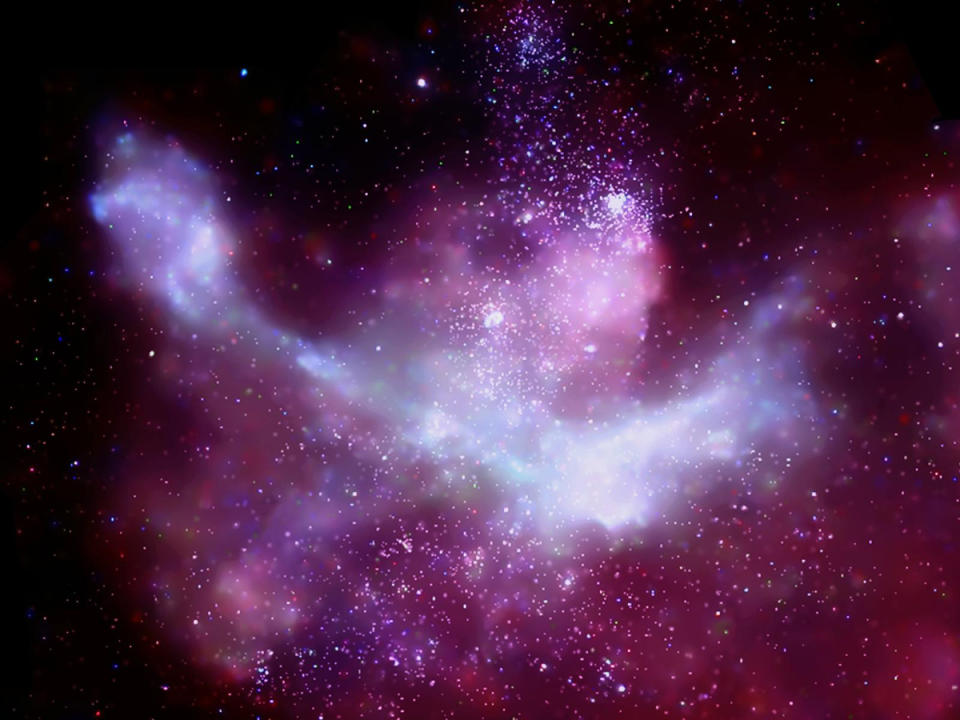 a pinkish nebula