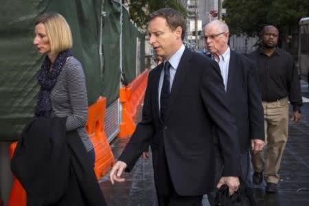 Former Rabobank employee Anthony Allen arrives at federal court in Manhattan, New York, October 13, 2015. REUTERS/Andrew Kelly