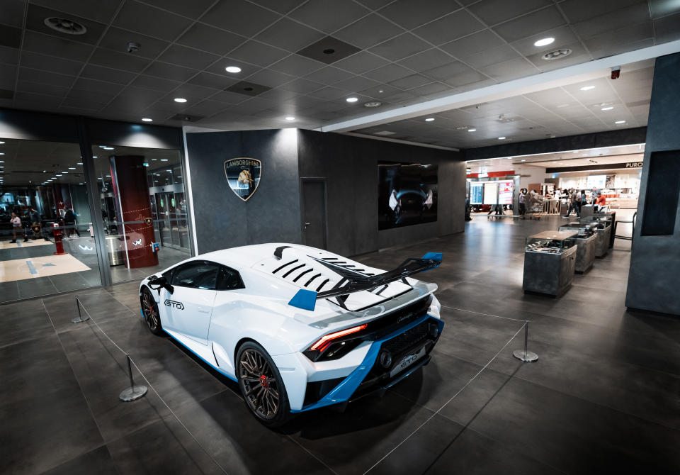 Lamborghini even has its own small showroom in the airport. (Lamborghini)