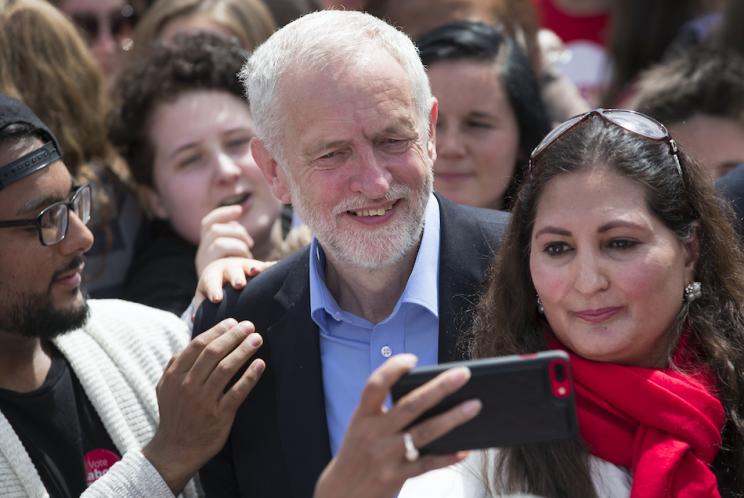 Jeremy Corbyn is enjoying the highest ratings of his campaign (Rex)