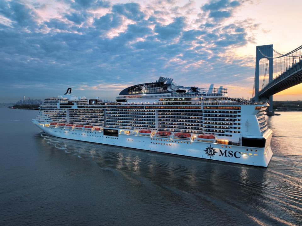 MSC Meraviglia enters New York Harbor.