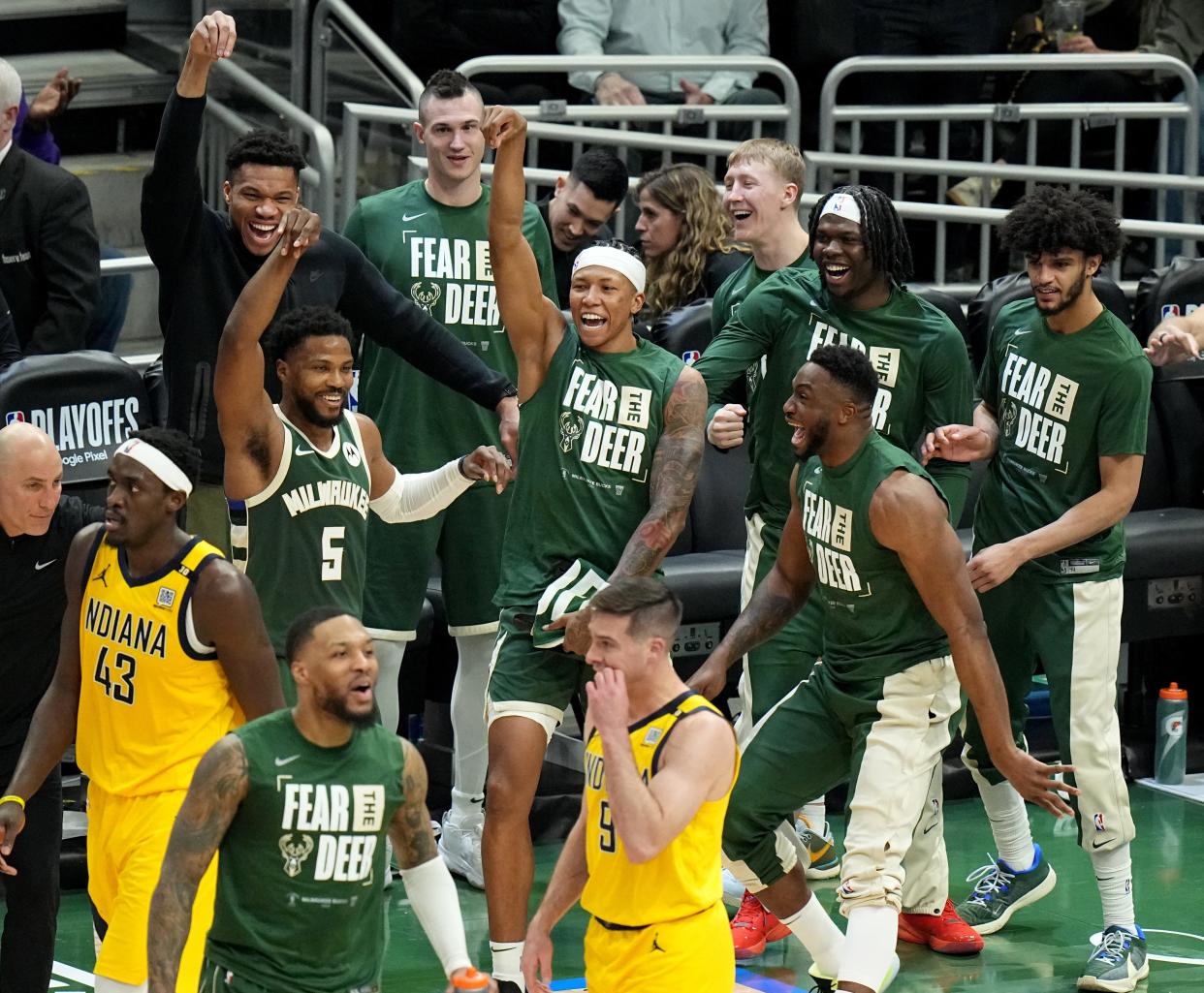 Bucks young players MarJon Beauchamp, Chris Livingston and Andre Jackson didn't appear in Game 1, but they helped the team prepare for the uptempo Indiana Pacers.