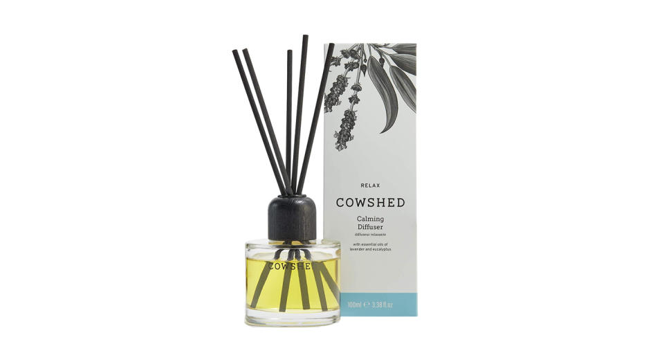 Cowshed's diffuser is scented with calming lavender and uplifting eucalyptus.