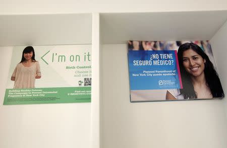 Information pamphlets are seen in a patient waiting area inside of a new $9 million,14,000-square foot Planned Parenthood health center in Long Island City, in the Queens borough of New York City September 1, 2015. REUTERS/Mike Segar