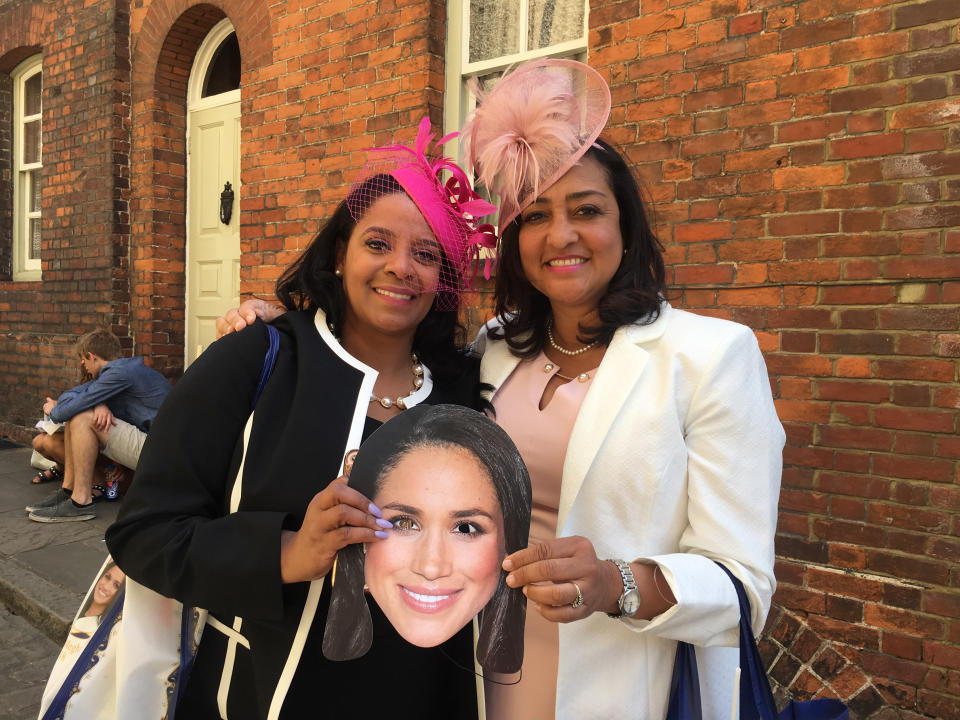 Raven Debose and Melanie Felton in Windsor following the marriage ceremony of Prince Harry and Meghan Markle, on May 19 2018.