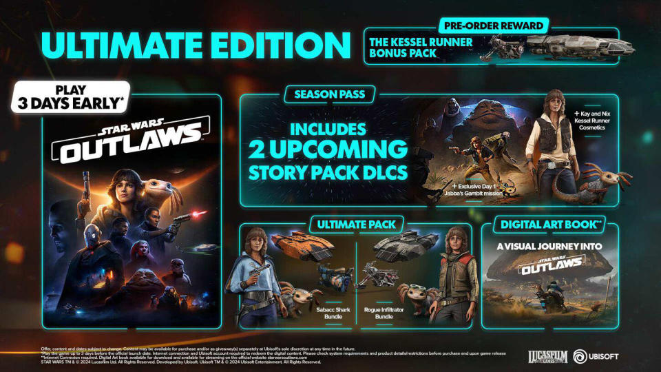 Star Wars Outlaws Ultimate Edition goodies.