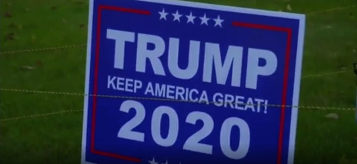 Trump supporter protects sign with electric fencing following thefts (WJAR-TV)