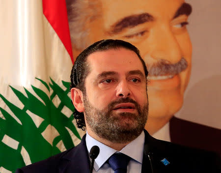Lebanon's former prime minister Saad al-Hariri speaks during a press conference at his home in Beirut, Lebanon October 20, 2016. REUTERS/Jamal Saidi