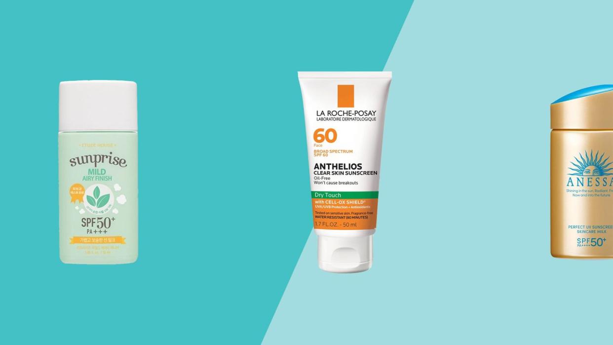 best sunscreens for oily skin set of three bottles