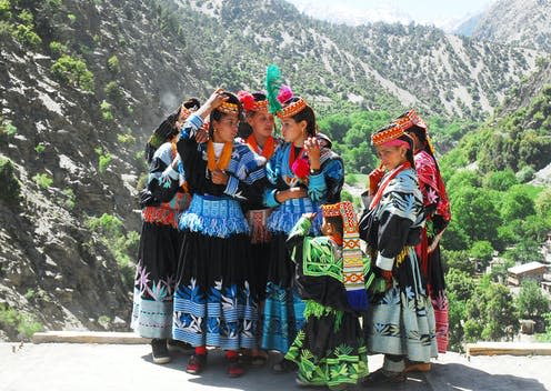 <span class="caption">Joshi Festival in the Kalash tribe in Pakistan, May 14, 2011.</span> <span class="attribution"><a class="link " href="https://www.shutterstock.com/image-photo/kalash-chitral-pakistan-may-14-2011-1323611921" rel="nofollow noopener" target="_blank" data-ylk="slk:Shutterstock/Maharani afifah;elm:context_link;itc:0;sec:content-canvas">Shutterstock/Maharani afifah</a></span>