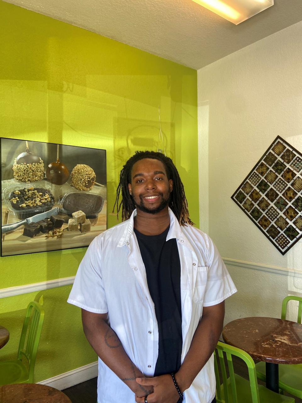 Jamal Graves, the head chef of Signature Sweets, in downtown Stuart, on Friday Sept. 22, 2023 said he’s excited for Brightline starting passenger service from Orlando to Miami.