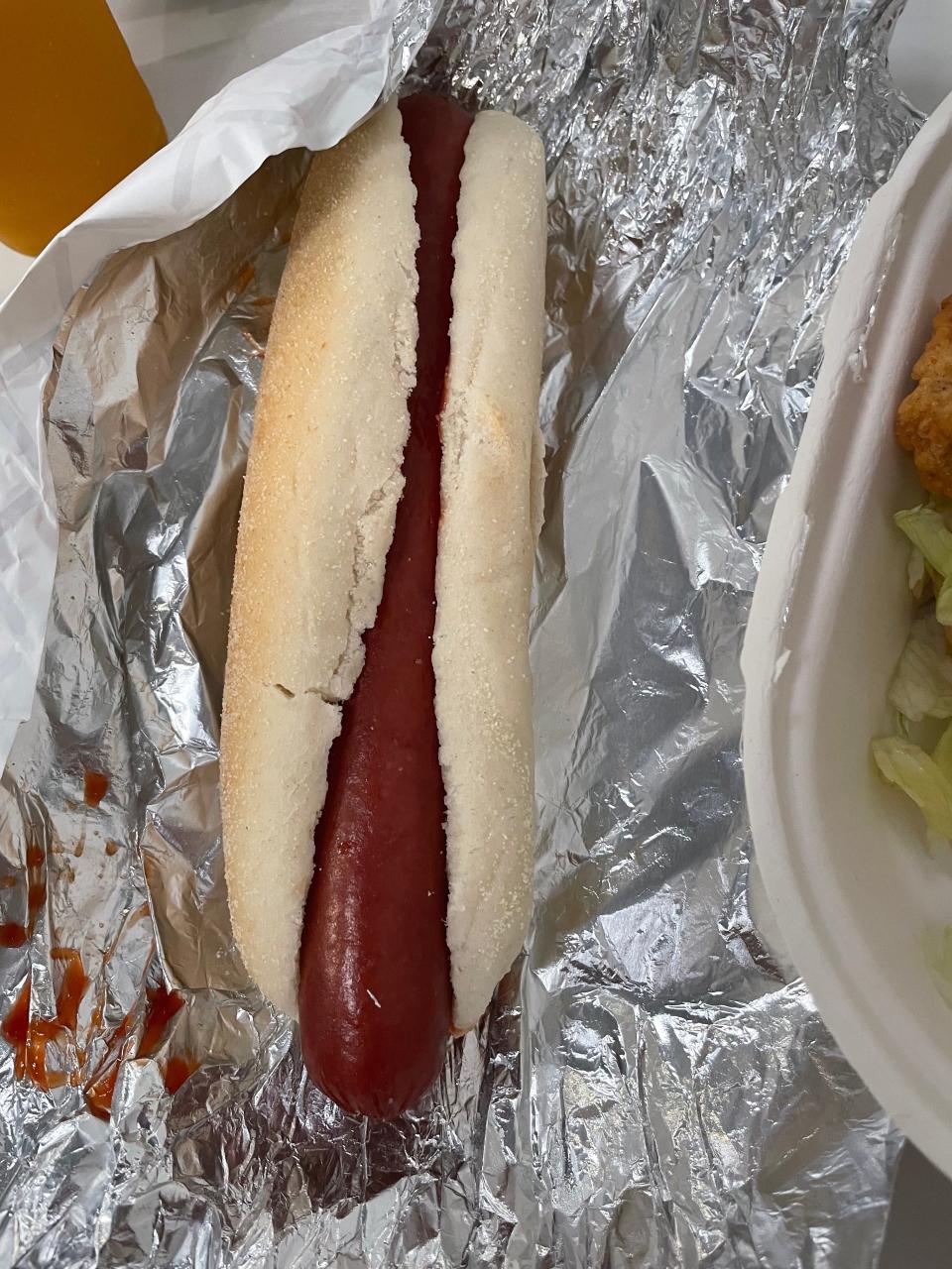 Hot dog at Costco food court, UK.