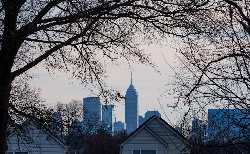 Indianapolis' skyline can be seen Thursday, March 2, 2023, from the near west side of the city. 